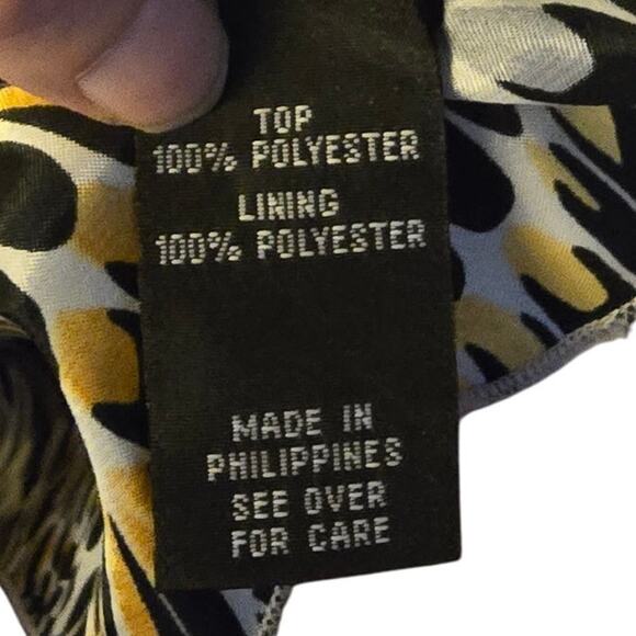 B-Wear Y2K Leopard Print Tiered Satin Top - Picture 6 of 6